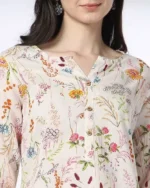 Women Floral Print Cotton Straight Kurta - Image 5